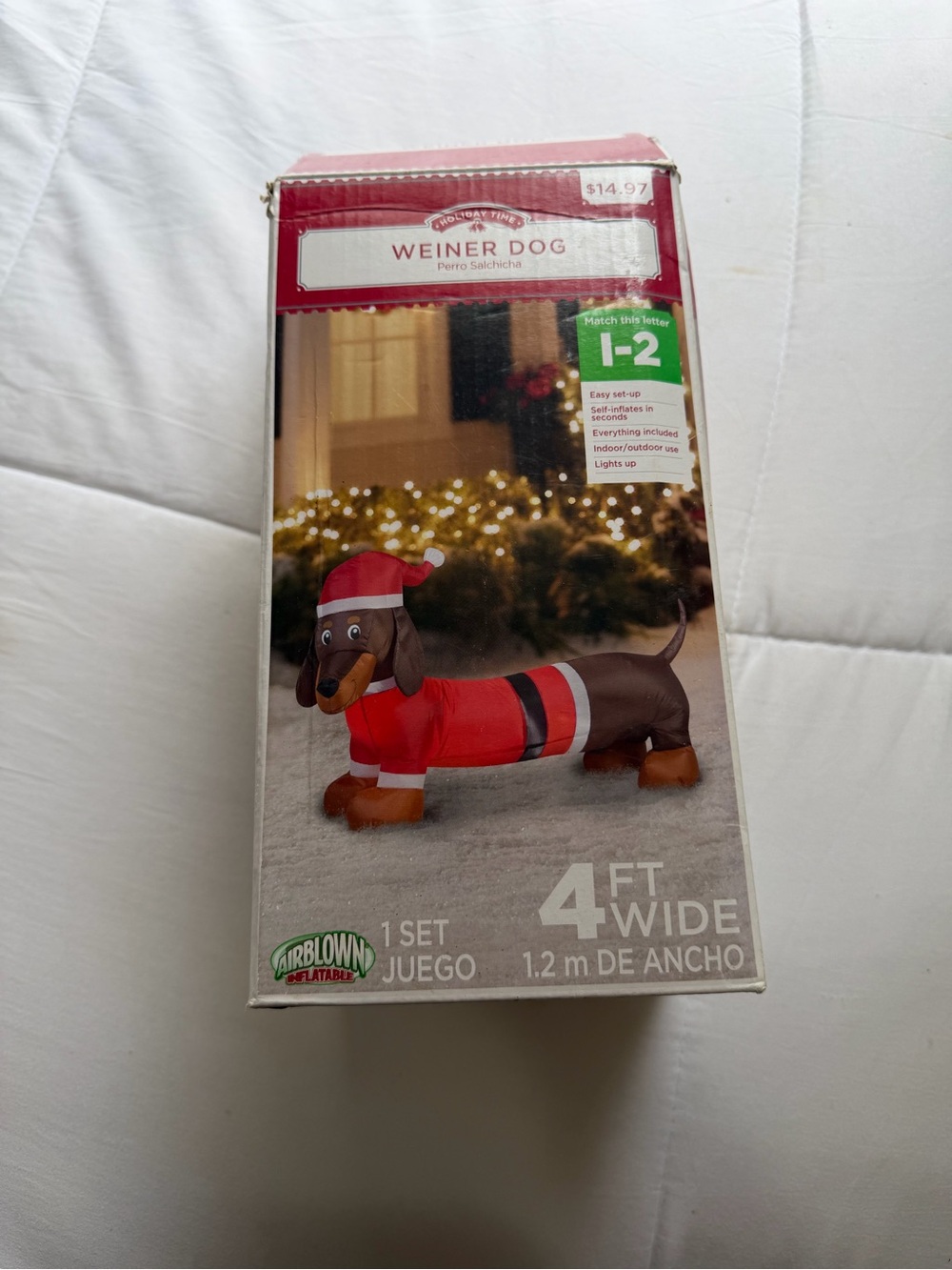 Holiday Time Weiner Dog Inflatable Christmas
